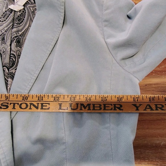 Talbots Women's Light Blue Velvet Blazer Jacket One Button Tailored 4P - Picture 14 of 16